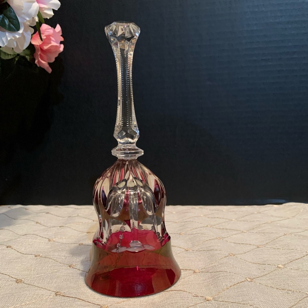 Bleikristall Cut to Clear Ruby Red Crystal Bell